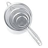 YITYDaMai 4 st. kökssil rostfritt stål set, pastasil finmaskig, hushållssil set, mjölsil rostfritt stål för kök