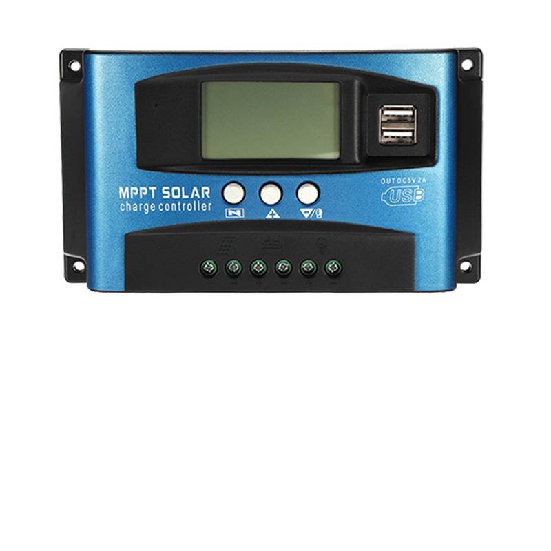 Mppt 30/40/50/60/100a sol laddningsregulator dual usb lcd display 12v 24v auto solcellspanel laddare regulator med belastning - 40a