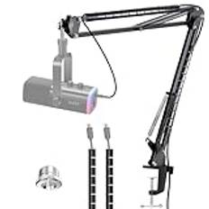 FIFINE AM8 mikrofonarm boom arm – mikrofon vridbar arm stativ kompatibel med FIFINE Recording XLR/USB-mikrofon med kabelhylsor, AM8 mikrofonstativ skrivbord från YOUSHARES