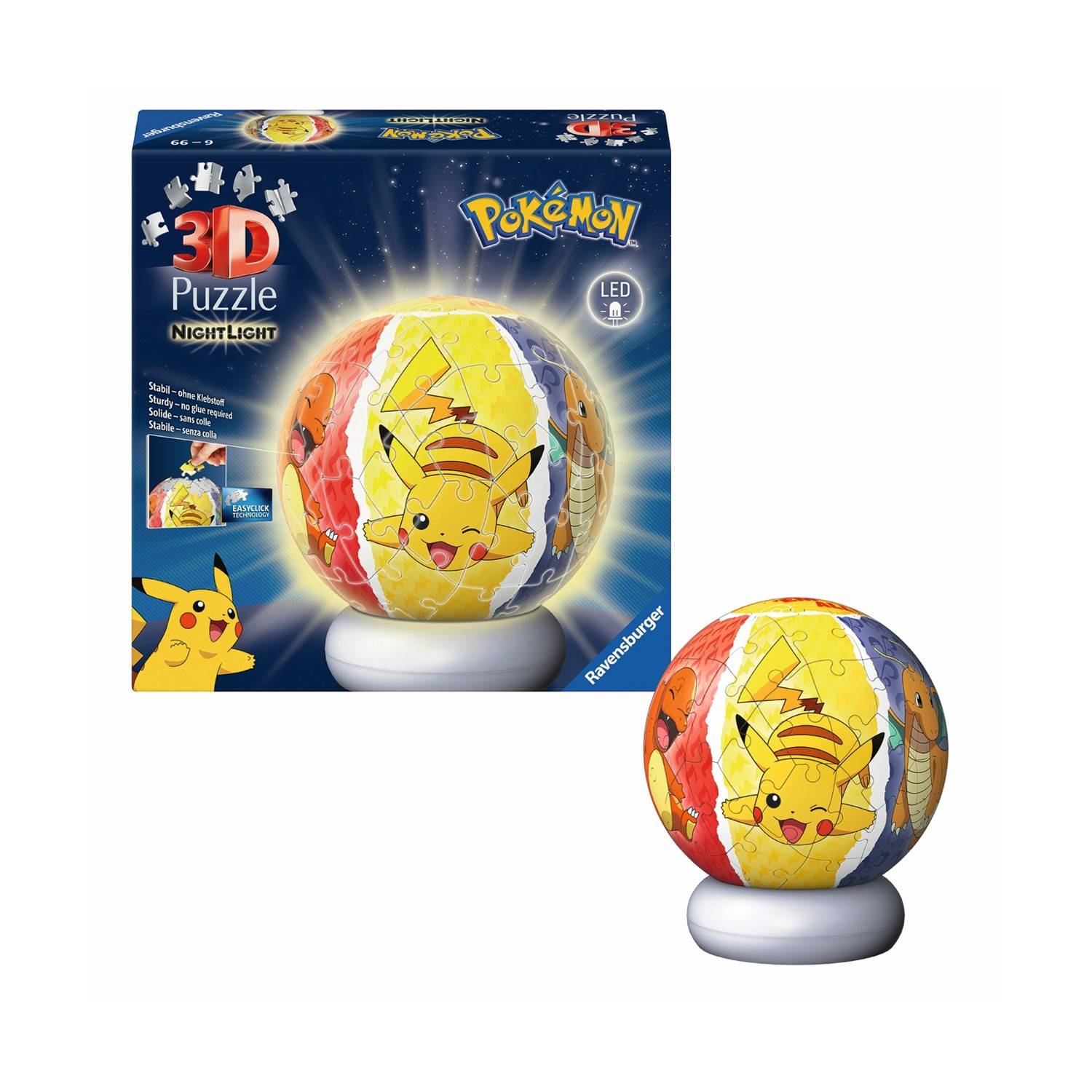 Ravensburger - Puzzle-Ball Nightlight Pokmon 72p