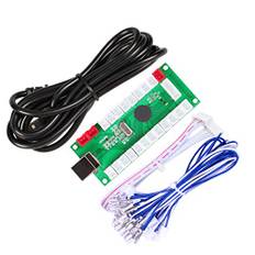 EG STARTS Zero Delay USB-kodare för PC-spelkontroller för arkadspel Joystick Mame Jamma Parts (Begagnad Joystick 5Pin + Happ-typknappar)