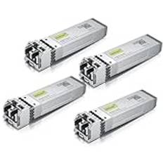 [4 Pack] 10Gb SFP+ SR Multimode Fibre Module 300-meter, 10GBase-SR LC Transceiver Compatible for Cisco SFP-10G-SR, Meraki, Mikrotik S+85DLC03D, Ubiquiti, Netgear, Zyxel, Qnap,Synology,D-Link and more