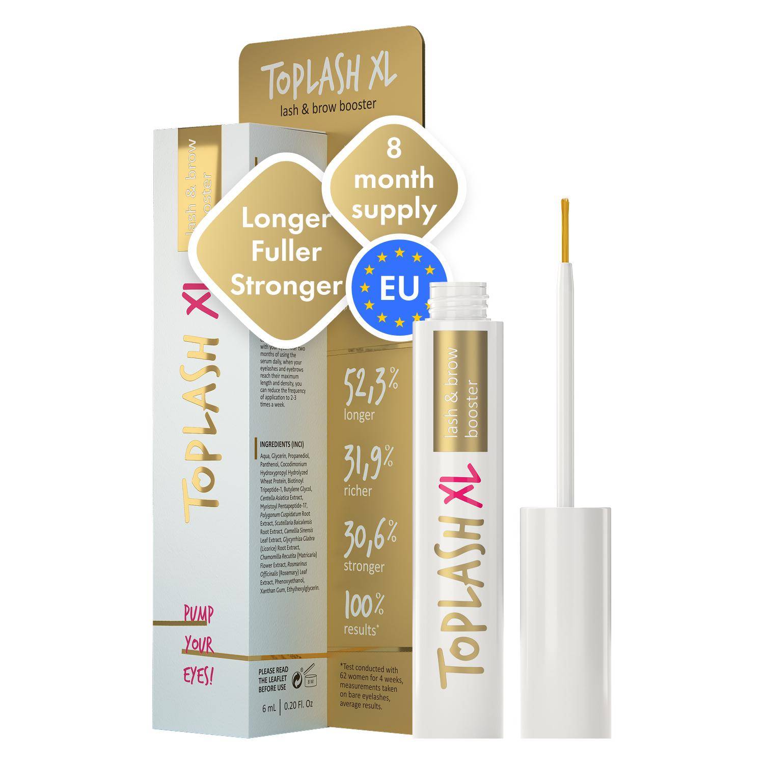 Toplash Lash Growth Serum XL gyllene