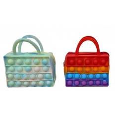 Fidget Toy: Kendt Fra Tiktok - Pop It Taske Med Hank 10cm Rainbow