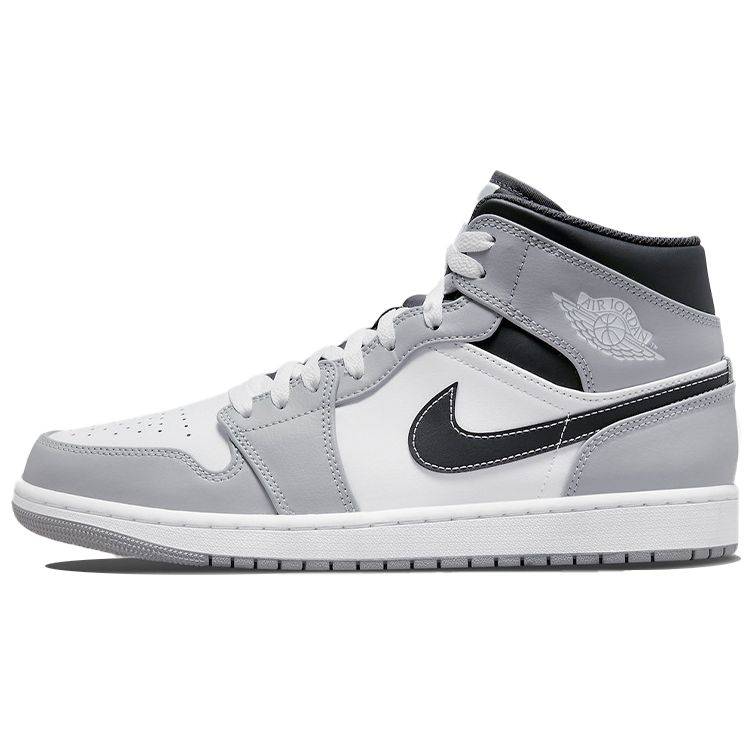 Air Jordan 1 Mid Light Smoke Grey Herr Sneakers Antracit Vit 554724-078 cm