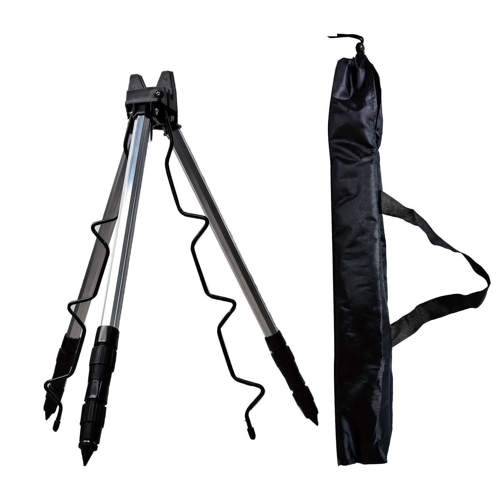 Large Bracket Sea Fishing Rod Throwing Rod Tripod, Aluminum Alloy Fishing Rod Bracket, Fishing Tripod Cannon Stand, Three-fold Telescopic Fishing Gear Supplies
