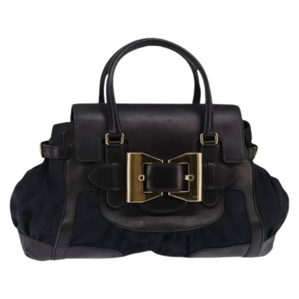 Gucci Vintage Pre-owned Canvas Håndtaske - Vintage - Dame - Sort - ONE SIZE -