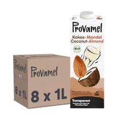 Provamel Organic-Bio Kokos-Mandeldrink, Pflanzlicher Drink, Vegan, Laktosefrei, Glutenfrei, UHT, 8x1 l (8er Pack)