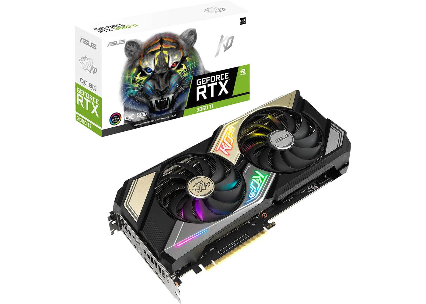NVIDIA ASUS KO GeForce RTX 3060 Ti V2 8G OC LHR Graphics Card (KO-RTX3060TI-O8G-V2-GAMING) - One Size (One Size)