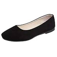 Loafers dam sommar, dam skor pumps eleganta vita enstaka skor platt sula slip-on skor enfärgade utomhusskor slip-on halvskor andas snabbtorkande fritidsskor_, svart, 35 EU