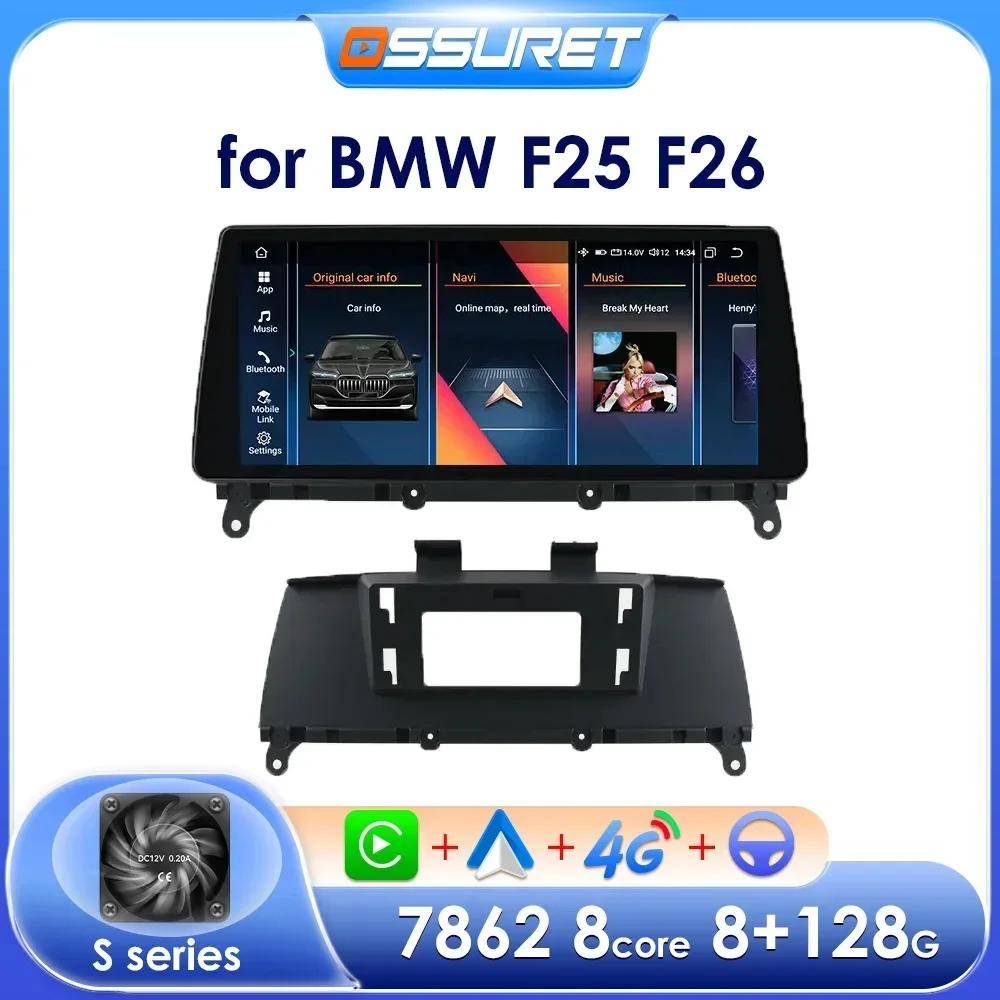 OSSURET Android Bilradio Spelare för BMW X3 F25 F26 X4 CIC NBT Android Auto Radio Carplay Multimedia Video GPS WIFI Autoradio Intelligent Skärm DSP