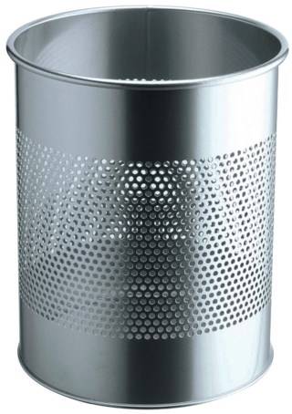 Papperskorg Durable Metall Rund, perforerad, 15 liter