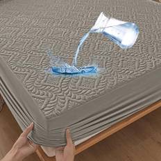 Vattentätt madrassöverdrag med hörn, 140 x 200 cm, 3D-madrassöverdrag med fuktskydd – grå