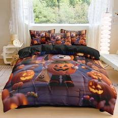 2/3 delar Halloween-påslakanset, Snoopy-sängkläder, pumpadräkt och godispåsedesign, Halloween-tema påslakanset, mysigt och noppfritt sängkläderset, an - Multifärgad (Multi-size)