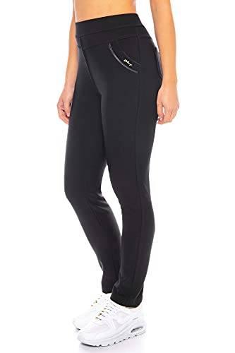 Kendindza Termiska leggings för kvinnor fodrade med innerfleece basic ogenomskinliga, Svart | Mönster 1, XXL