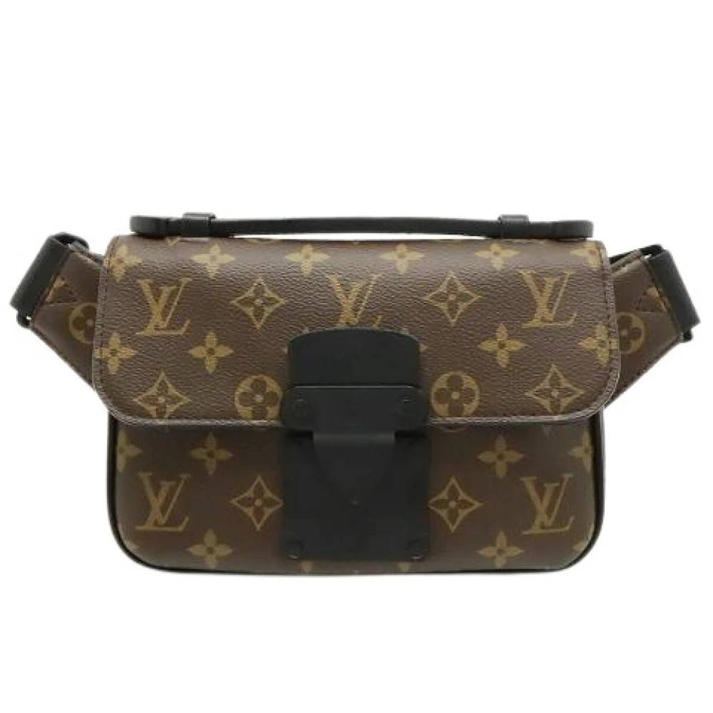 Louis Vuitton Vintage Pre-owned S Lock Monogram Macassar Crossbody Bag - Vintage - Dame - Brun - ONE SIZE - Uld