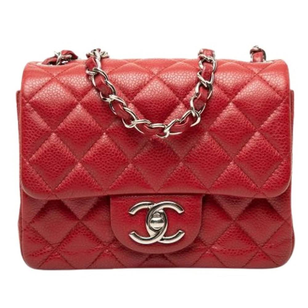 Chanel Vintage Pre-owned Crossbody Taske - Vintage - Dame - Rød - ONE SIZE - Uld