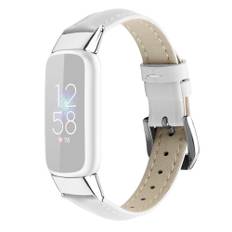 Fitbit Luxe/Fitbit Luxe Special Edition - Ægte læder rem - Str. L - Hvid