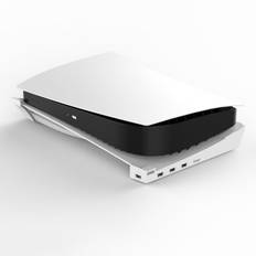 USB Hub og Horisontal stander Til PS5. Udvid til 4x USB porte. iPega. Hvid.