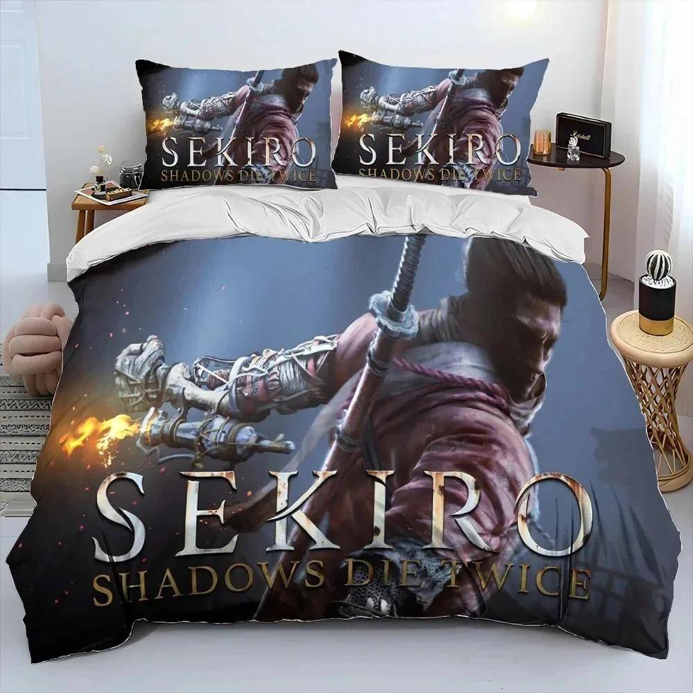 3D-tryck S-Sekiro Shadows Die Twice Spel Sängkläder Set Påslakan Sängset Täcke Örngott Täcke king Queen Size EU King 240x220cm