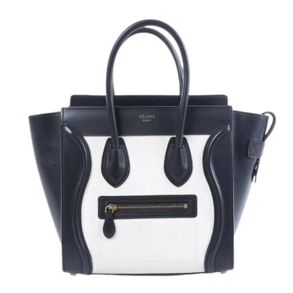Celine Vintage Pre-owned Luggage Micro Håndtaske - Vintage - Dame - Flerfarvet - ONE SIZE - Uld