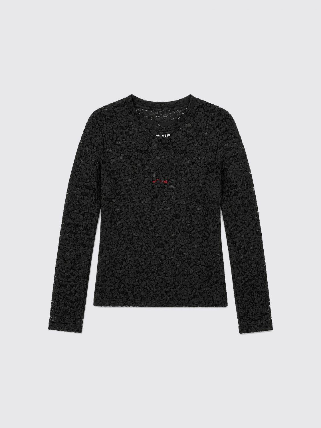 MSGM Kids Mädchen-Langarm-T-Shirt aus Spitze mit Kontrastlogo - 16