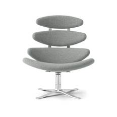 Fredericia Furniture - Corona Chair, Brushed Chrome, Fabric Cat. 2 Hallingdal 116 - Fåtöljer - Poul M. Volther