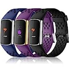 Epova Kompatibel med Fitbit Charge 5 rem/Fitbit Charge 6 rem för kvinnor och män, mjukt andningsbart justerbart vattentätt ersättningsarmband kompatibelt med Charge 5 rem / Charge 6 rem