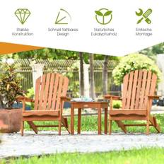Fällbara Adirondack-stolar Set med bord – Eucalyptus Wood
