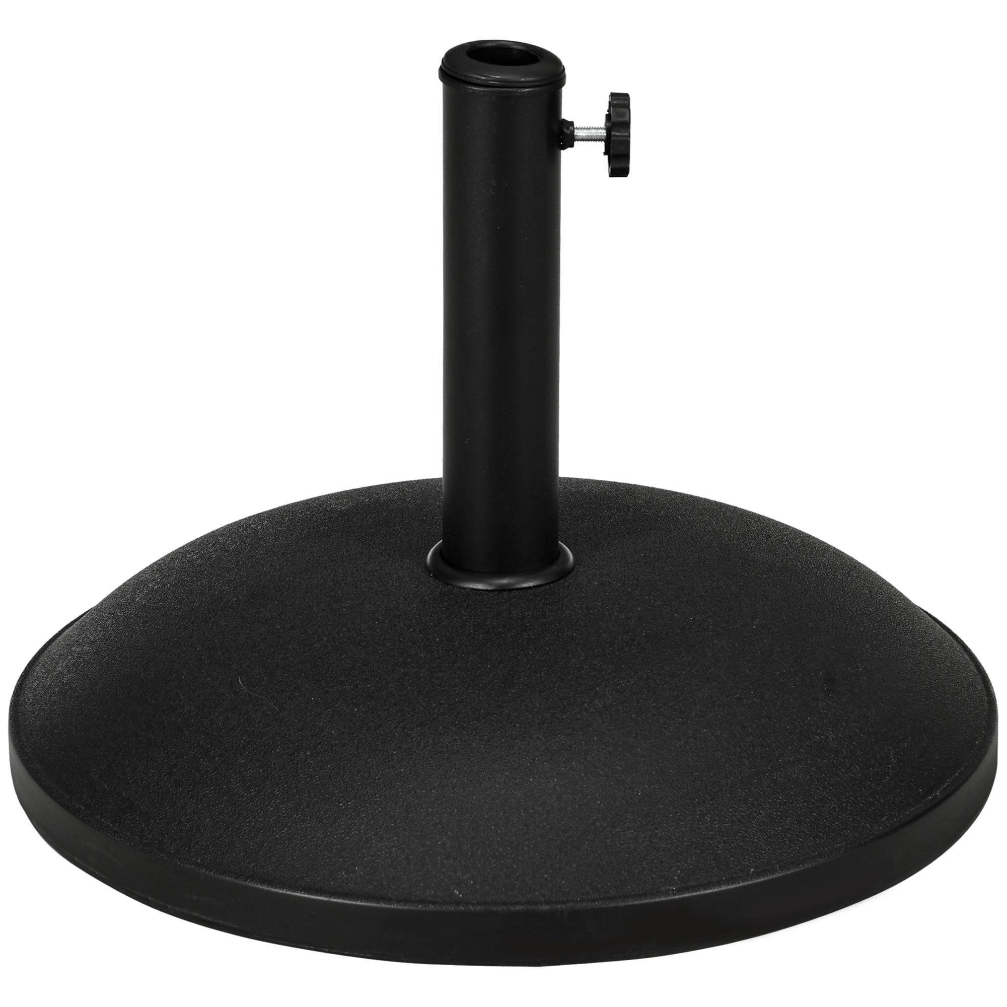 Paraplystativ, parasolstativ, 3 adaptere, justerbar, cement, 25 kg, sort