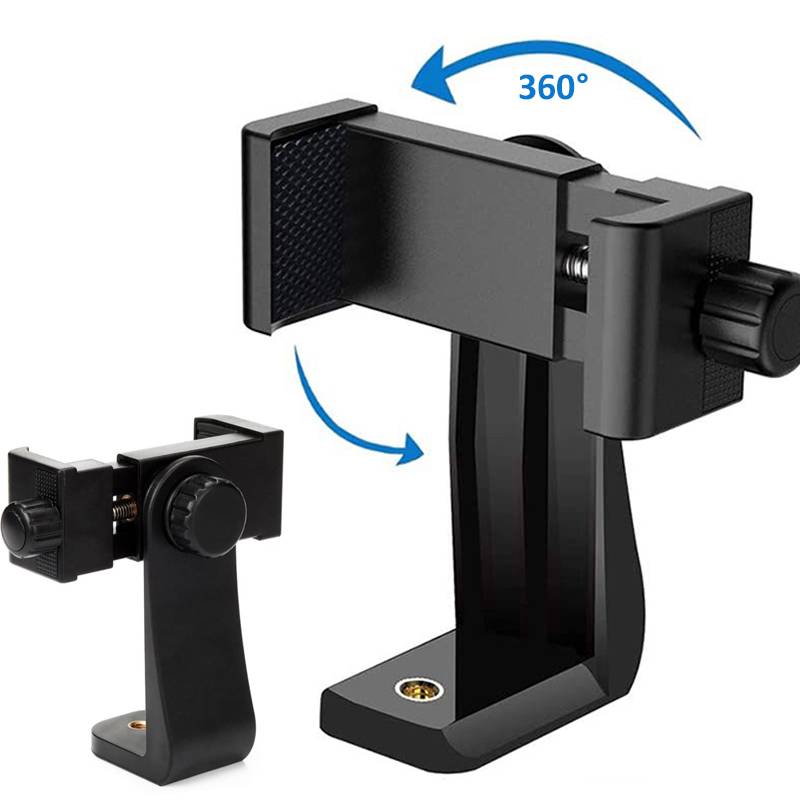 360 Degree Rotating Mobile Phone Clip With All 1/4 Screw Cellphone Holder Tripod Mount Desk Tripod Adapter For Samsung iphone 14