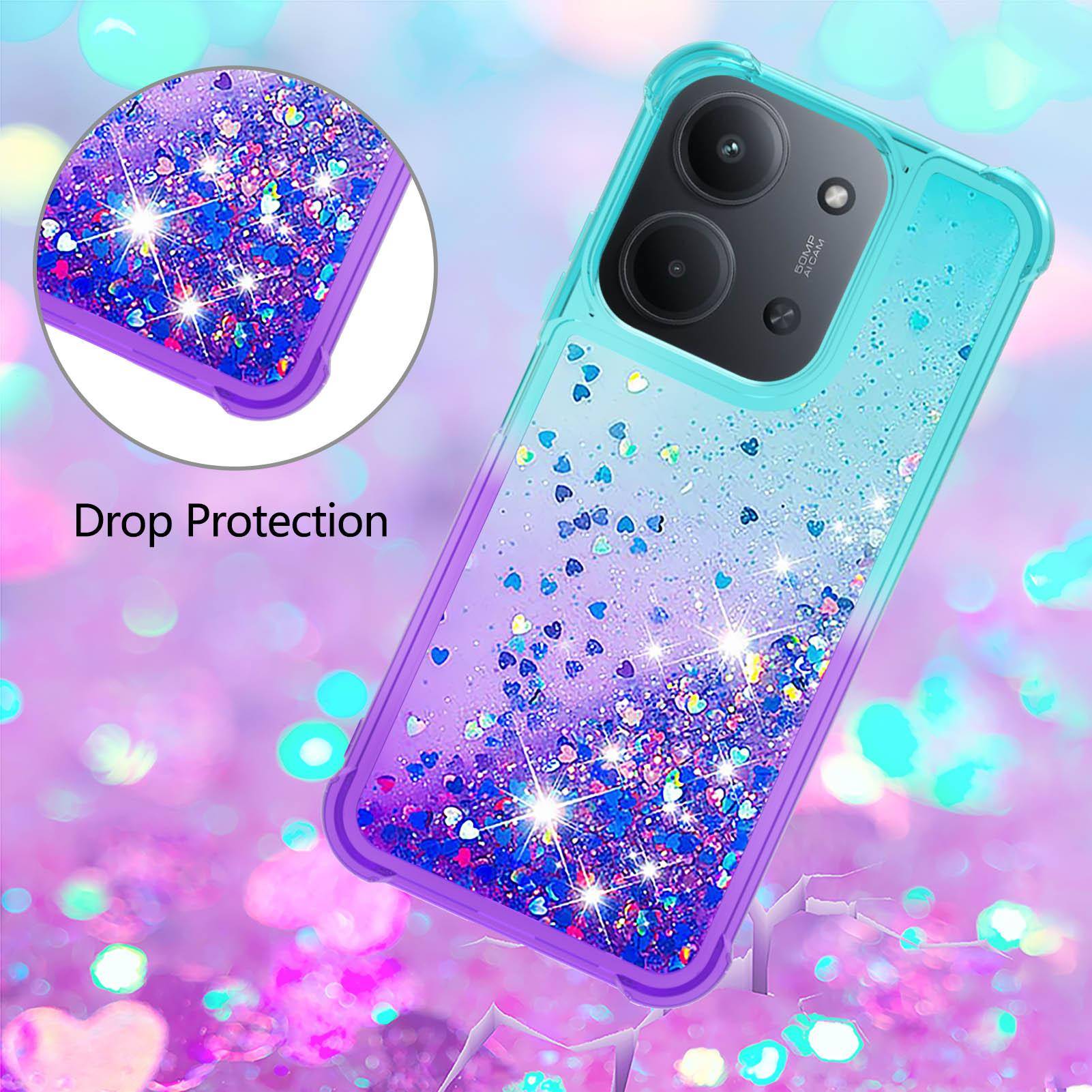 Glitterpaljetter Telefonfodral för Xiaomi Redmi 15 Redmi 15C 4G 5G Poco C85 Fodral Gradient Dynamisk Flytande Stötsäker Baksida