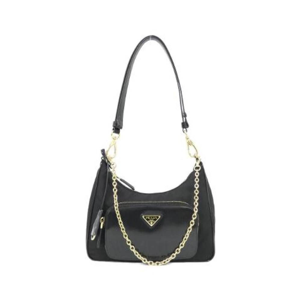Prada Vintage Pre-owned Tessuto Spazzol Skuldertaske - Vintage - Dame - Sort - ONE SIZE - Uld