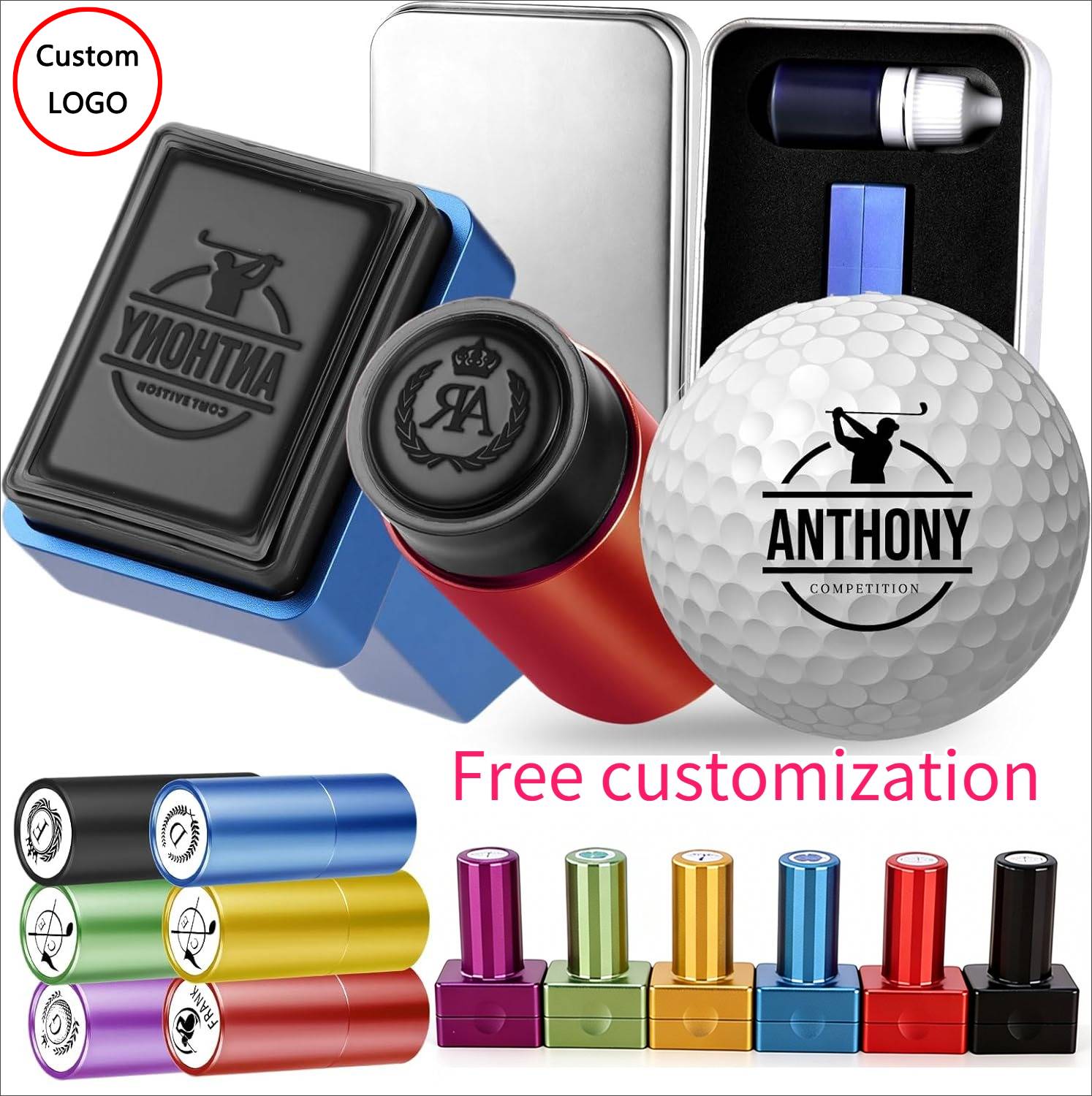 Custom Golf Ball Stamp Personalized Marker with Pattern Text Waterproof Funny Golf Stamper Accessories for Unique Golf Lovers