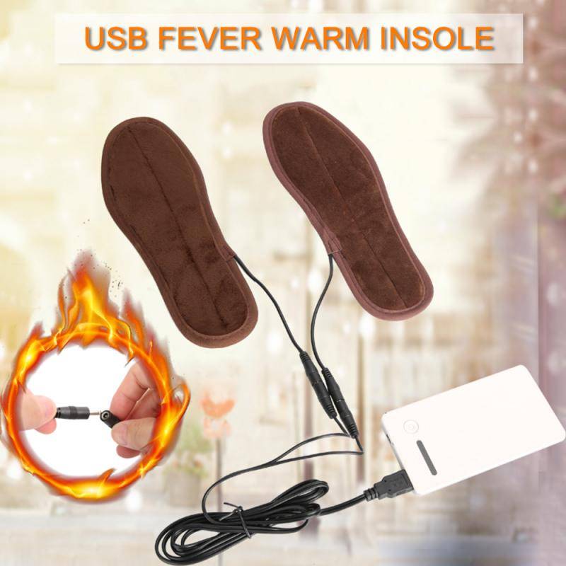 Uppladdningsbara elektriska värmesulor sulor strumpor fotvärmare usb fötter vinter utomhus varma skor tillbehör - 41-42