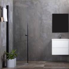 Bathlife Mångsidig 45 gr brusedør afrundet sort/klar 100 x 190 cm