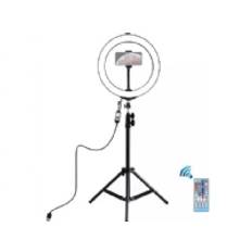 Puluz LED-ringlampe 26 cm, med trefodsstativ op til 1,1 m og telefonholder, USB (PKT3043)