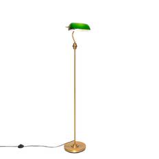 Smart Banker gulvlampe bronze med grønt glas inkl. WiFi A60