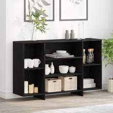 vidaXL Sideboard med hylla Svart ek 120 x 30 x 75 cm Konstruerat trä
