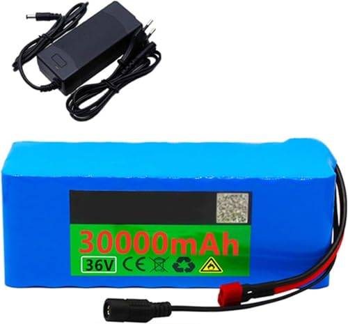 36 V 30 Ah 10S3P litiumbatteri elcykel batteri Li-jon batteripaket med laddare, för under 500 W motor kit T-plugg