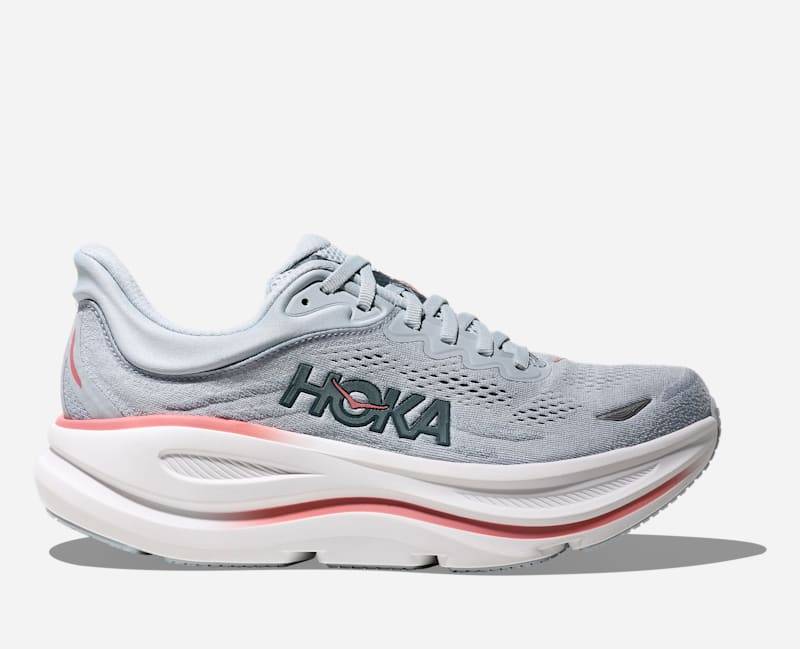 HOKA Bondi 9 Schuhe für Damen in Mineral Blue/Washed Blue Größe 39 1/3 Weit | Straße