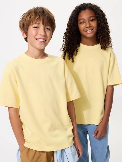 Uniqlo - Airism Cotton Crew Neck T-shirt - Yellow - 3 Years (100cm)