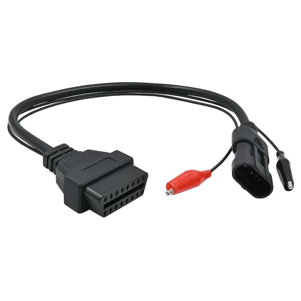 OBD2-kabel 3-pin till 16-pin för Fiat för Lancia för Alfa Romeo OBDII-kontakt 3-pins kontaktadapter Bilförlängning Diagnostikkablar röd