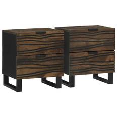 vidaXL Natskab 2 pcs Valnød 40 x 33 x 46 cm Massivt mangotræ