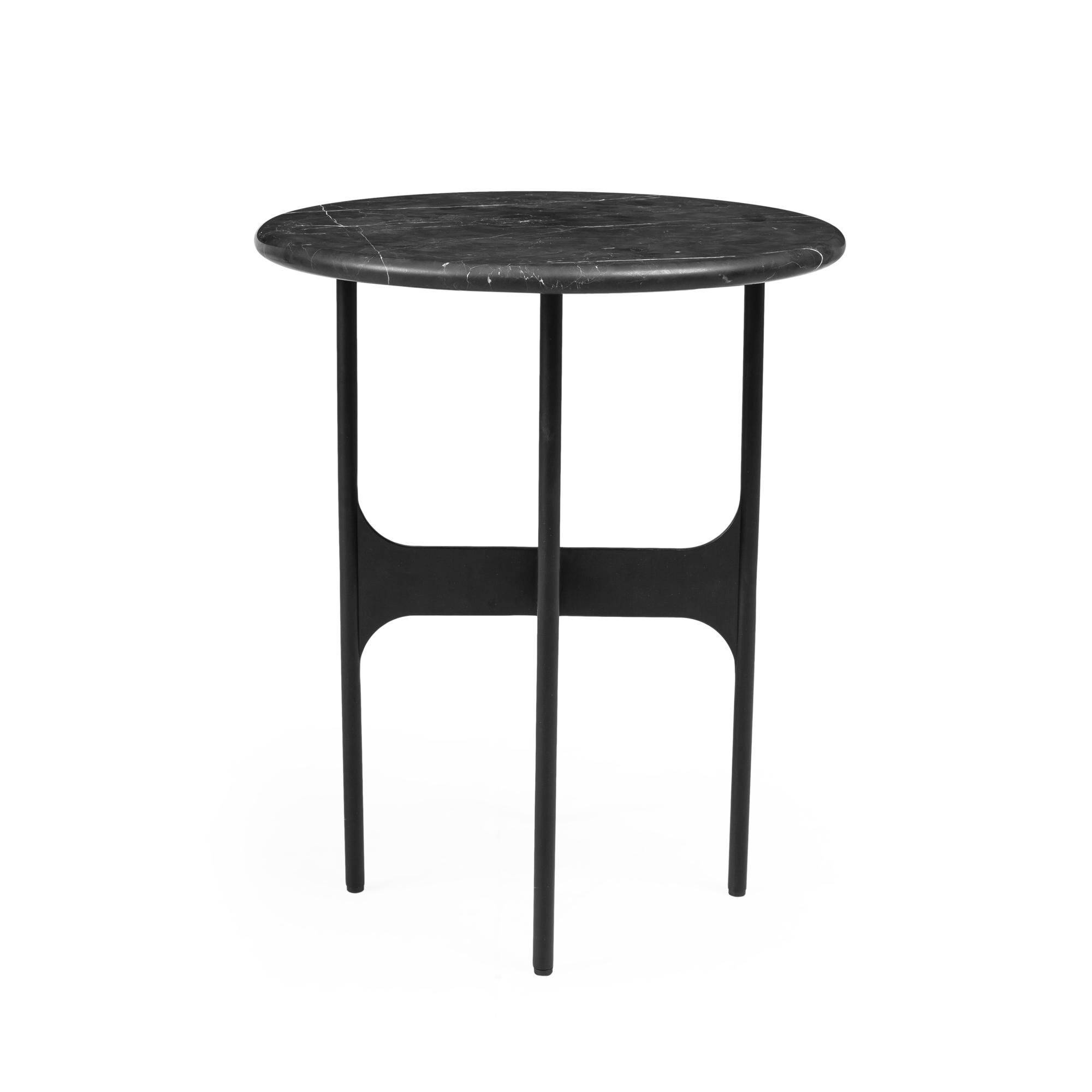 Floema Sidobord Ø40 Svart Nero Marquina Marmor - Svart marmor