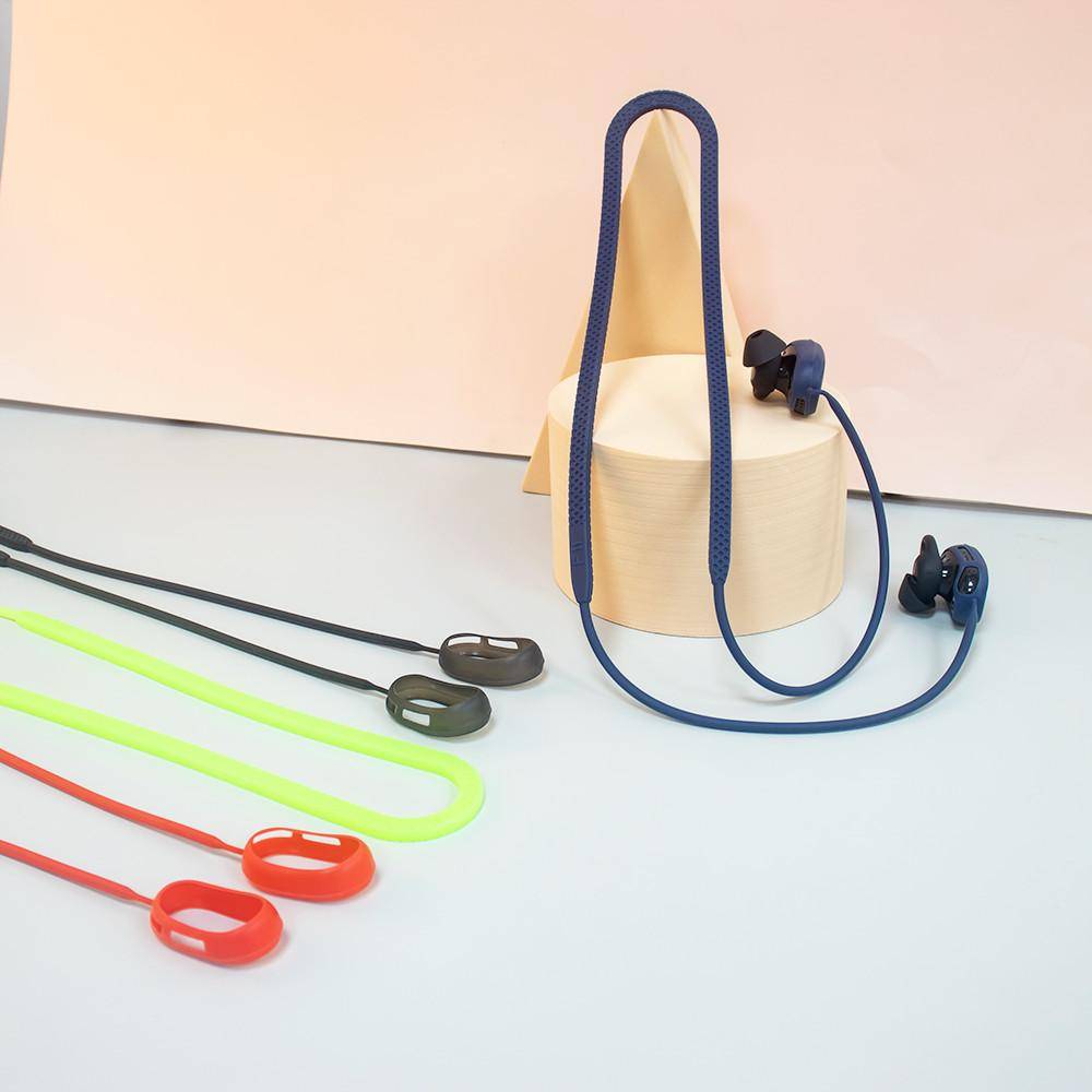 Anti-förlorad öronproppshållare för BOSE QuietComfort Earbuds II Hörlurar Snodd Kabel Trådlösa Hörlurar Silikon Nackband svart
