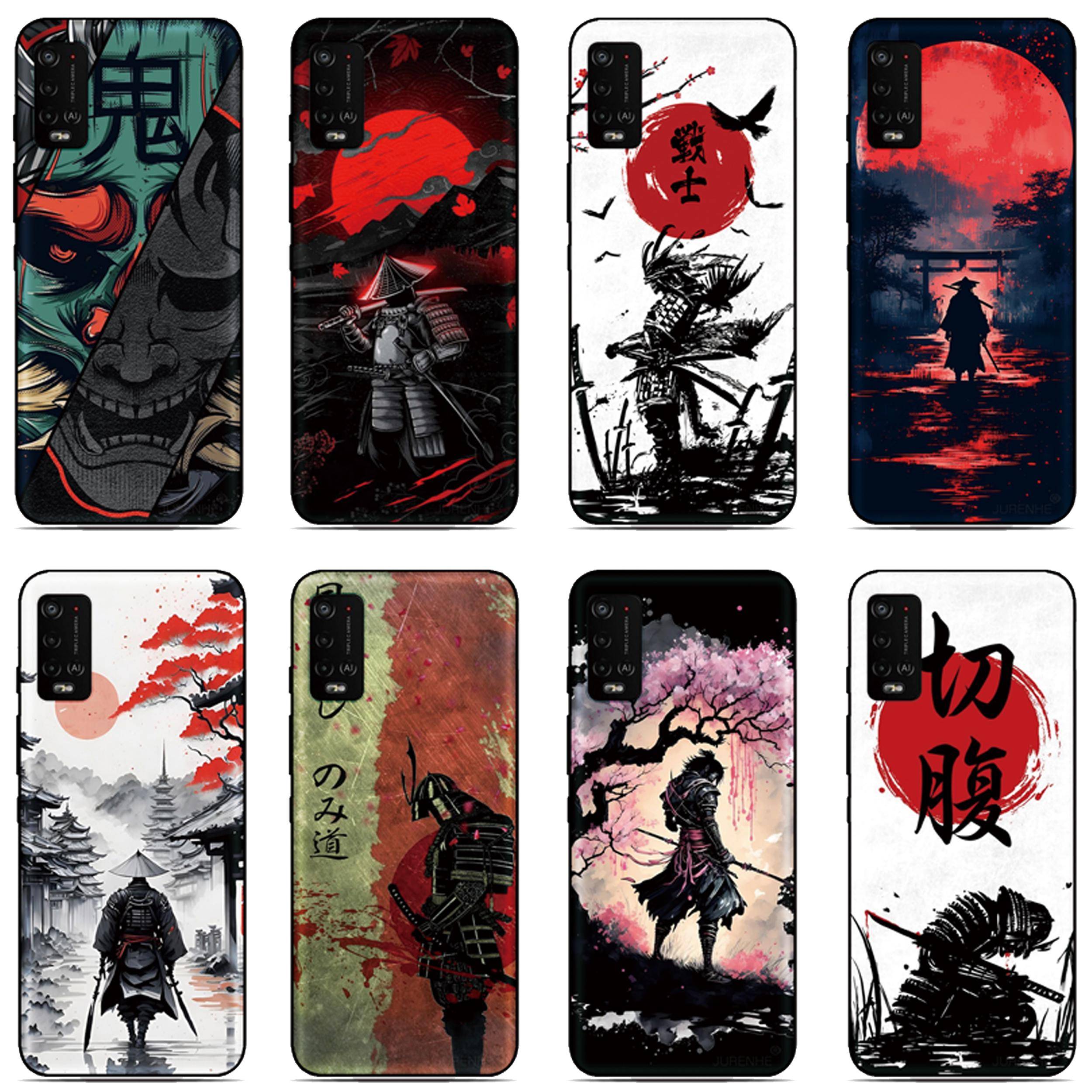 Japan Samurai Fodral för Motorola Moto G67 G57 G56 G86 Power 5G G04 G05 G06 4G G96 G100 Pro G54 G85 G84 E15 G15 G24 Mobilskal