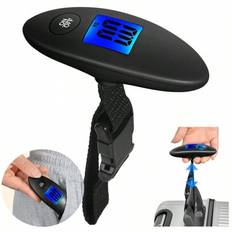 1st Bärbar Bagagevåg, Digital hängvåg med hög precision för resor med vävbälte, 40 kg/100 g LCD Digital Elektronisk Bagagevåg Bärbar resväska Våg som - Svart