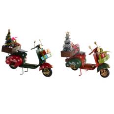 Jul Metal Motorcykel Kugle af DKD Home Decor (Sæt med 2)
