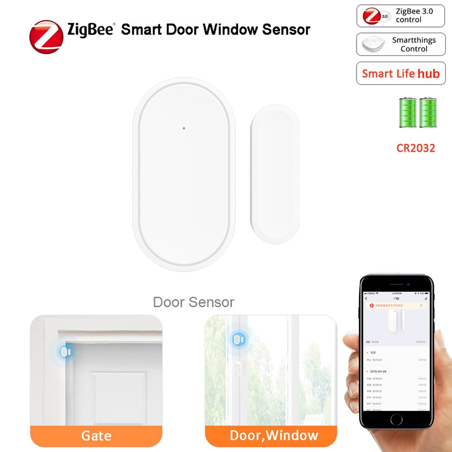 Tuya ZigBee 3.0 Smart Gateway Hub - Zibgee dörrsensor